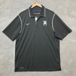 Nike Dri-FIT Performance Polo Shirt Men L Gray Short Sleeve Broken Arrow BA Logo